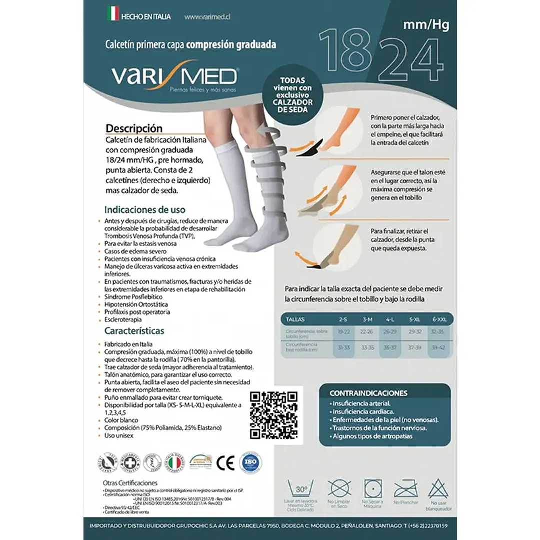 Kit Calcetín Primera Capa + Calzador Varimed 18/24 mm/Hg - REF.9047 1