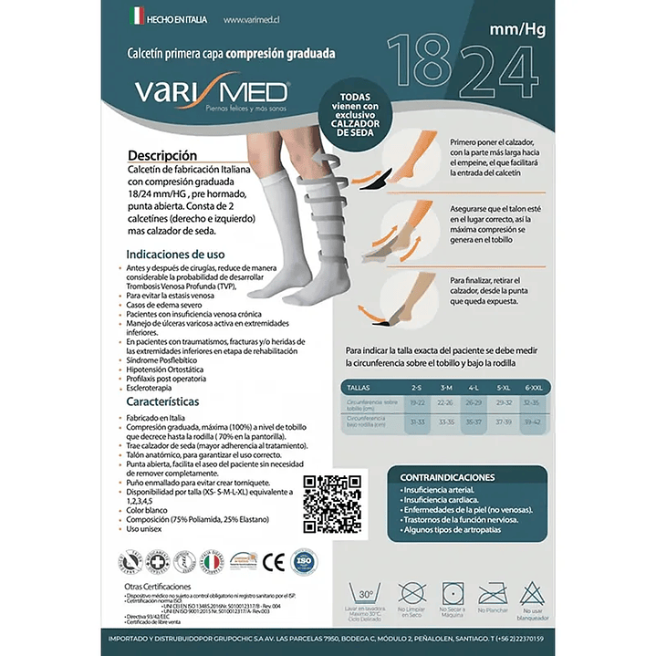 Kit Calcetín Primera Capa + Calzador Varimed 18/24 mm/Hg - REF.9047 1