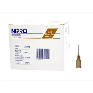 AH-2613 - Nipro Aguja Hipodérmica 26G X 1/2 - Unidad