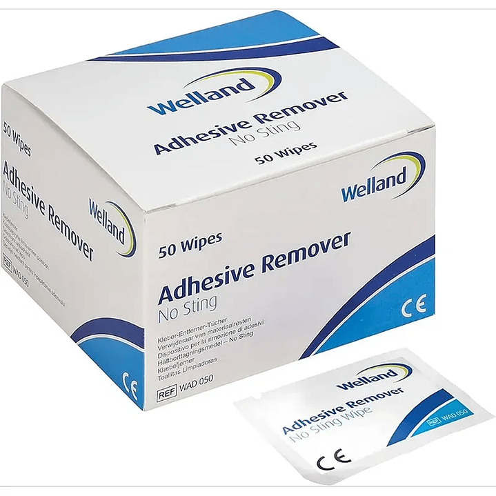 Removedor de Adhesivo WELLAND — 50 toallitas — REF WAD050 1