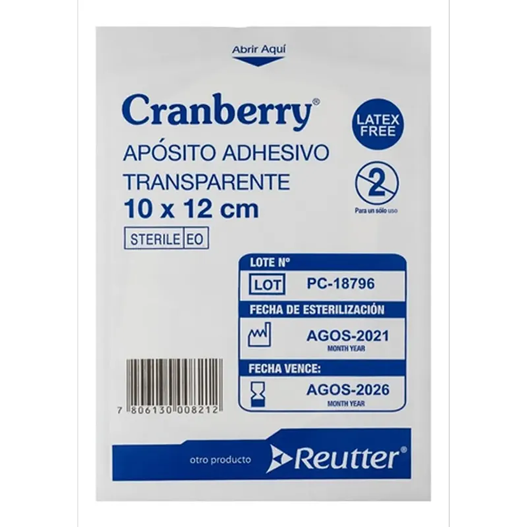 Apósito Adhesivo Impermeable Transparente — 10x12 cm — Cranberry 2