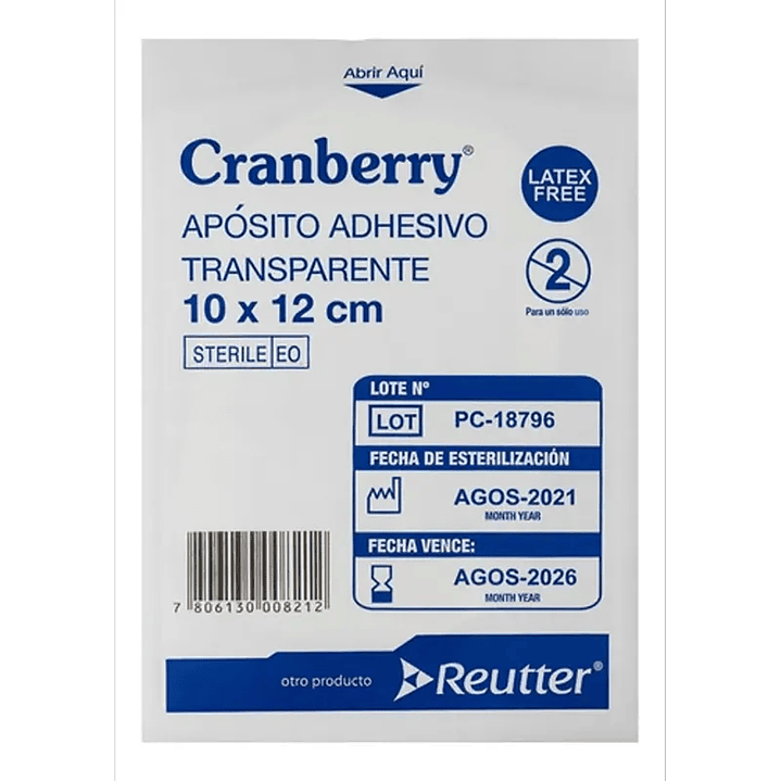 Apósito Adhesivo Impermeable Transparente — 10x12 cm — Cranberry 2