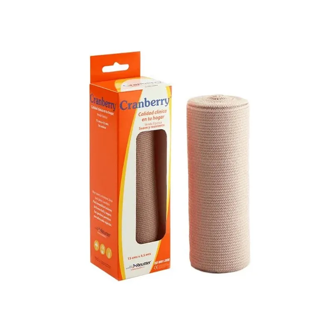 Venda Elástica Beige 15cm x 4,5mt - Cranberry 1