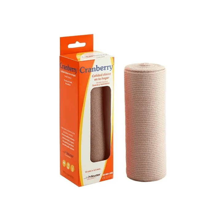 Venda Elástica Beige 15cm x 4,5mt - Cranberry 1