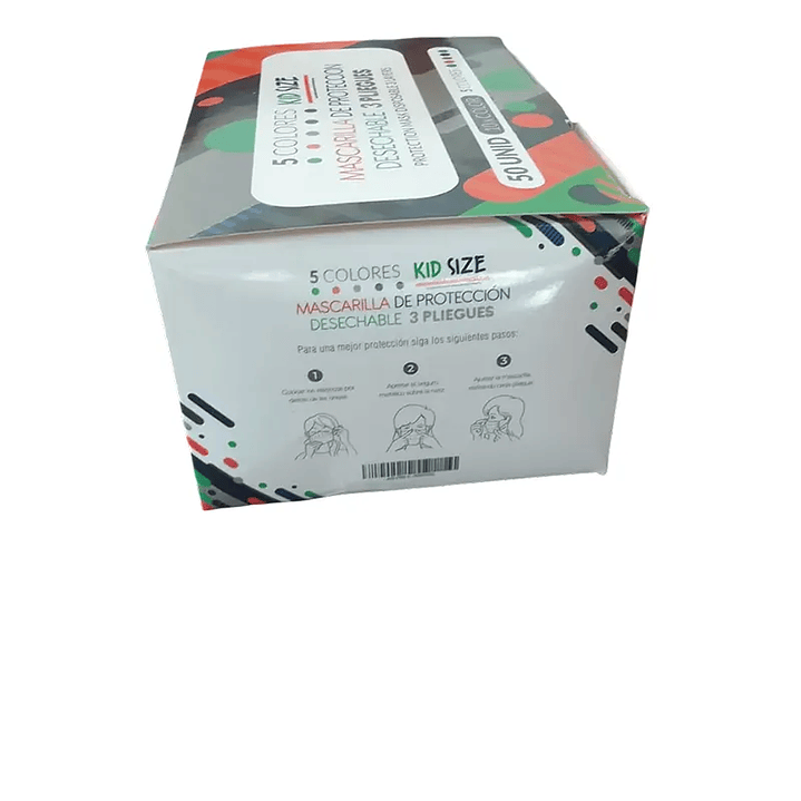 Mascarilla 3 pliegues Pediátrica 50 unidades - Kid Size 2