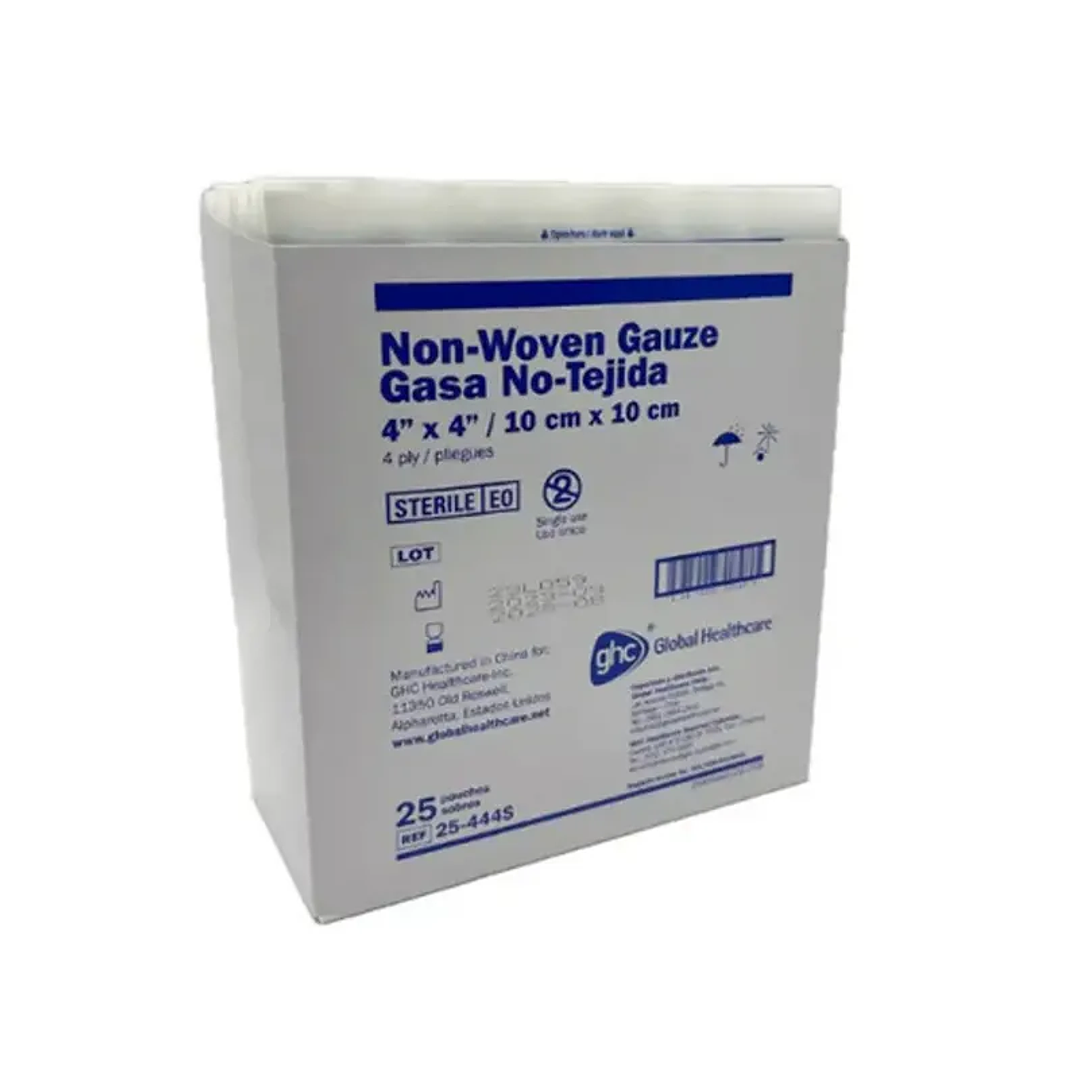 Gasa no Tejida — 10 x 10 cm  — Caja (25 Sobres) — GHC 1