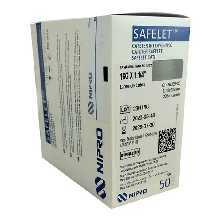 Branula Safelet 16G x 1 1/4