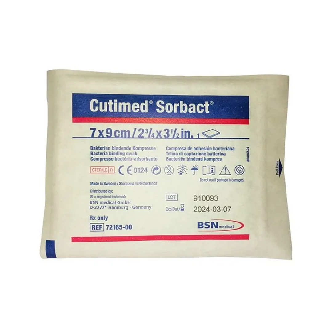Gasa Antimicrobiana Cutimed Sorbact — 7x9 cm — Ref: 72165-00 2