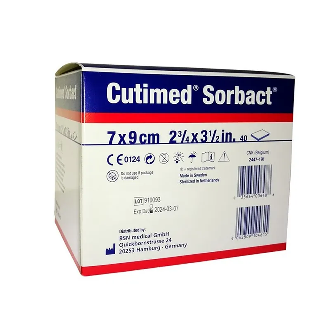 Gasa Antimicrobiana Cutimed Sorbact — 7x9 cm — Ref: 72165-00 1