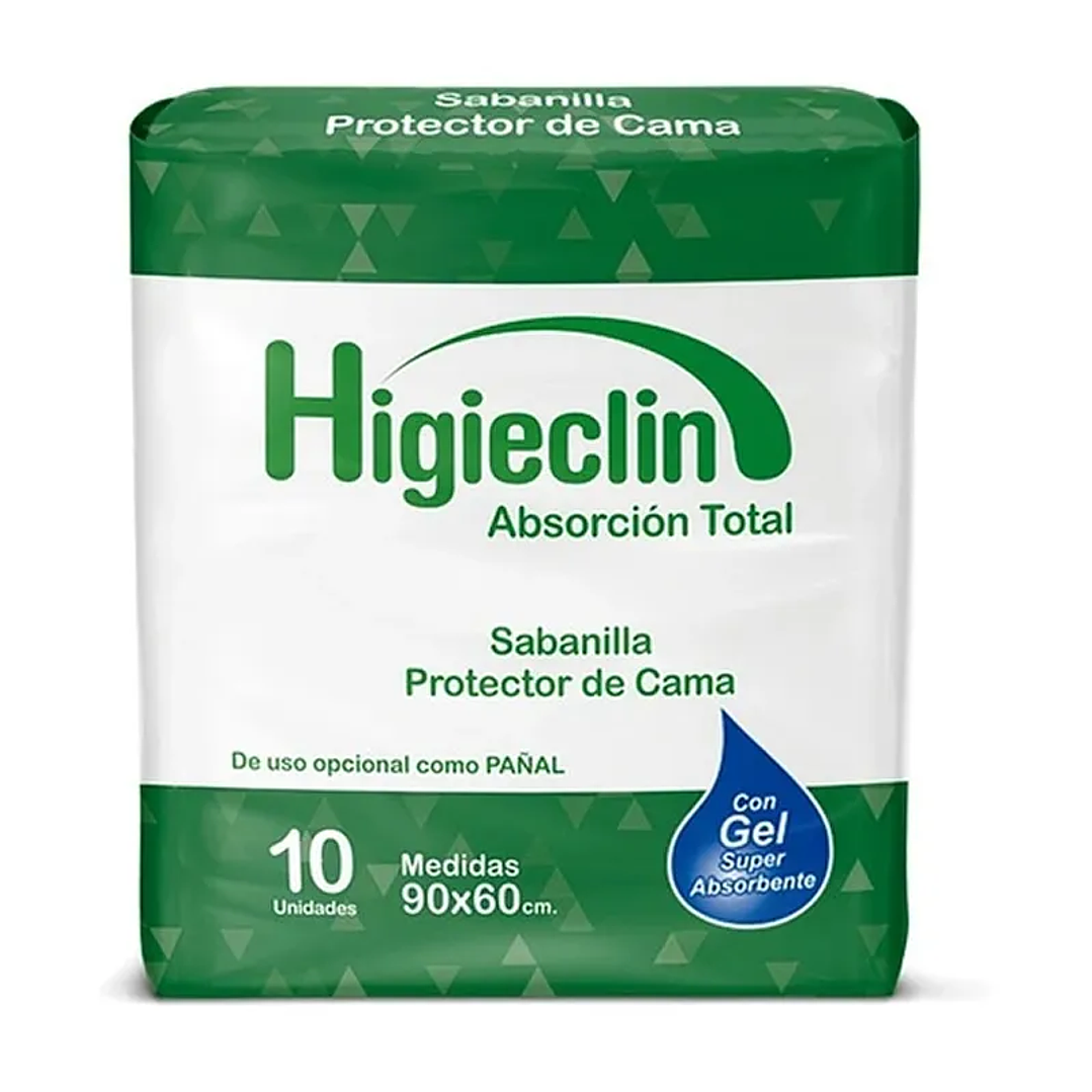 Sabanilla Protectora de Cama — 90x60 cm — HIGIECLIN - 10 U  1