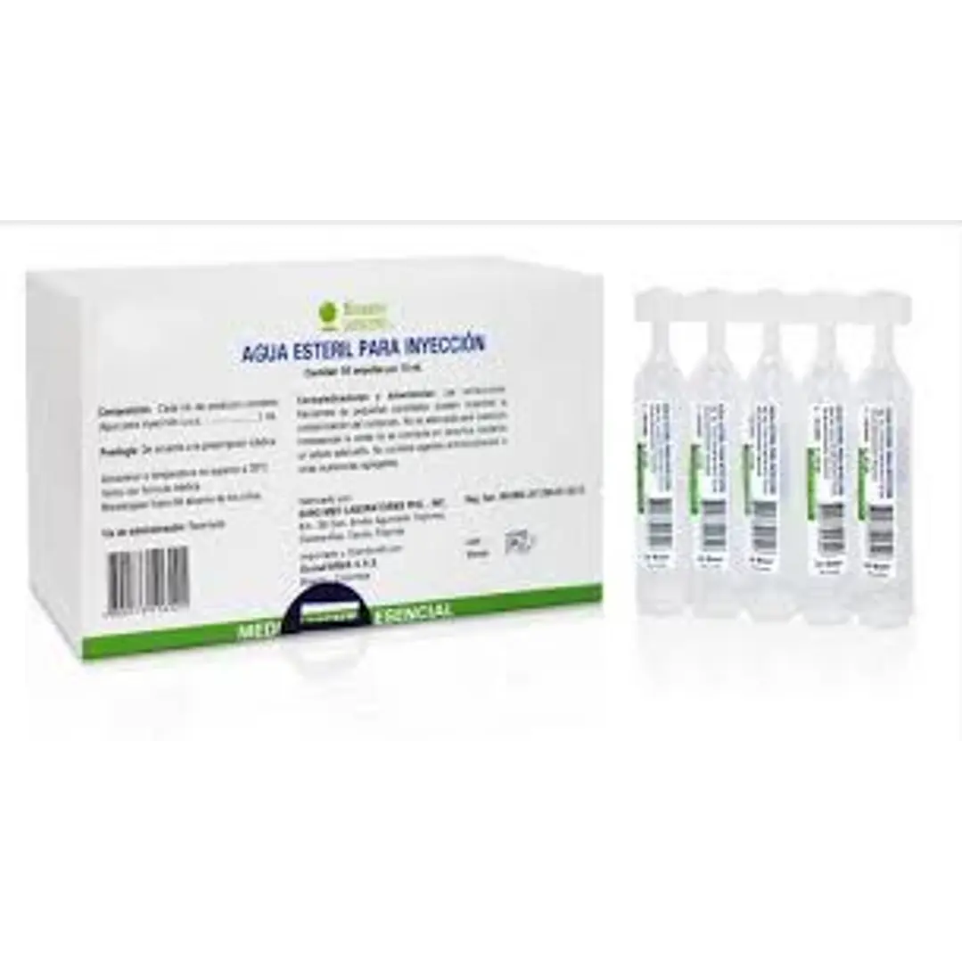 Agua Bidestilada Inyectable 10ml - Biosano  1