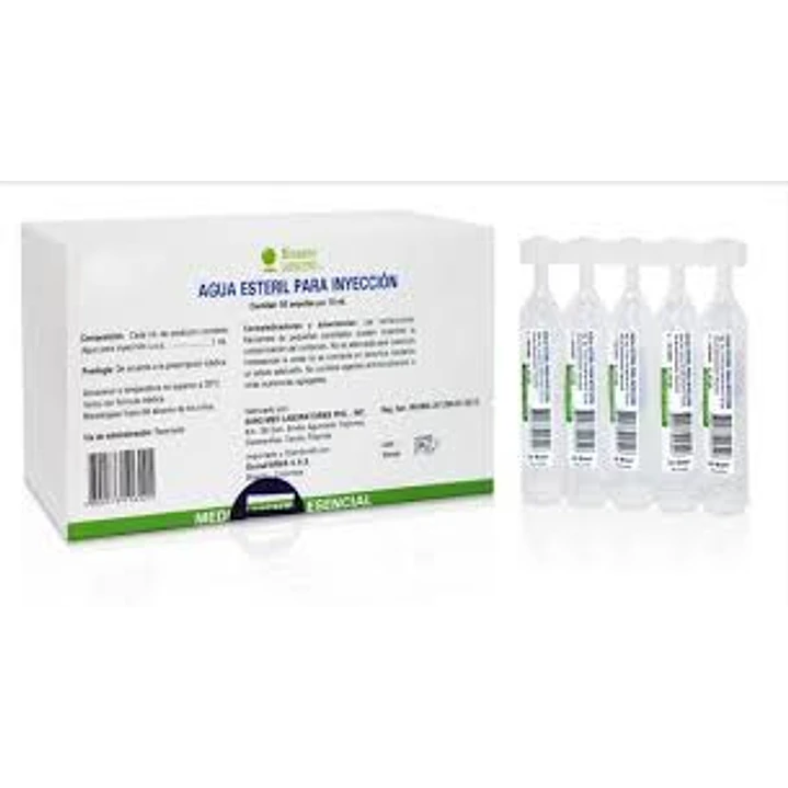 Agua Bidestilada Inyectable 10ml - Biosano  1