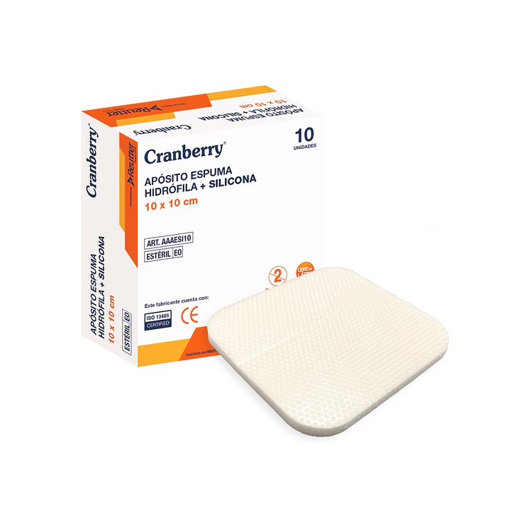 Aposito Espuma Hidrófila + Silicona 10x10 cm - Cranberry (AAAESI10) 1