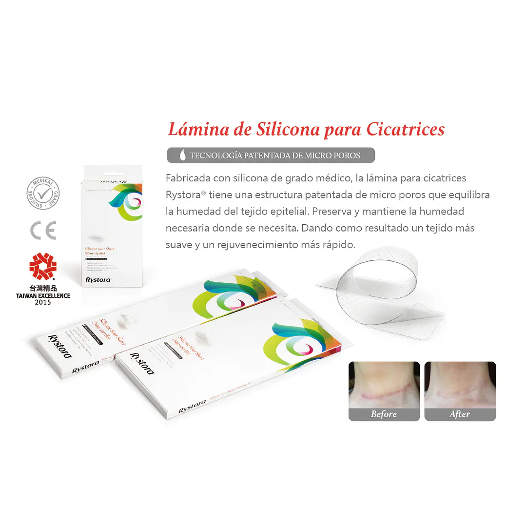 Lámina para Cicatrices Rystora Scar Sheet 4x25 cm (Tira) — SA042501 3