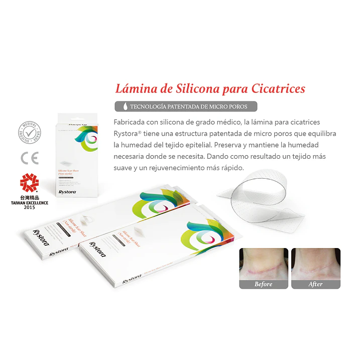 Lámina para Cicatrices Rystora Scar Sheet 4x25 cm (Tira) — SA042501 3