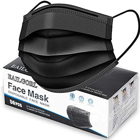 Mascarilla des. 3p Negra - CJ 50 unid