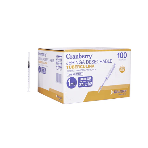 Jeringa desechable Tuberculina de 1ml con aguja 27 x 1/2