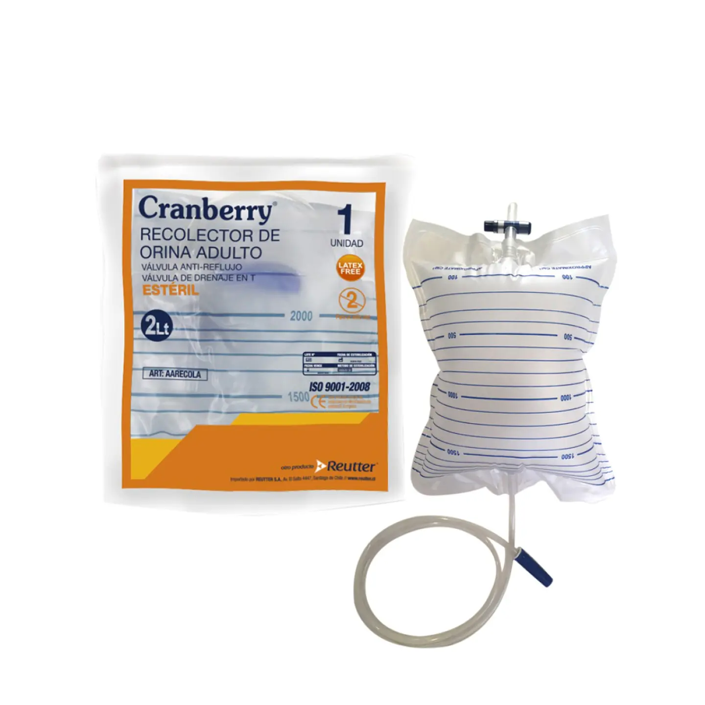 Recolector de orina adulto 2 litros - Cranberry 1