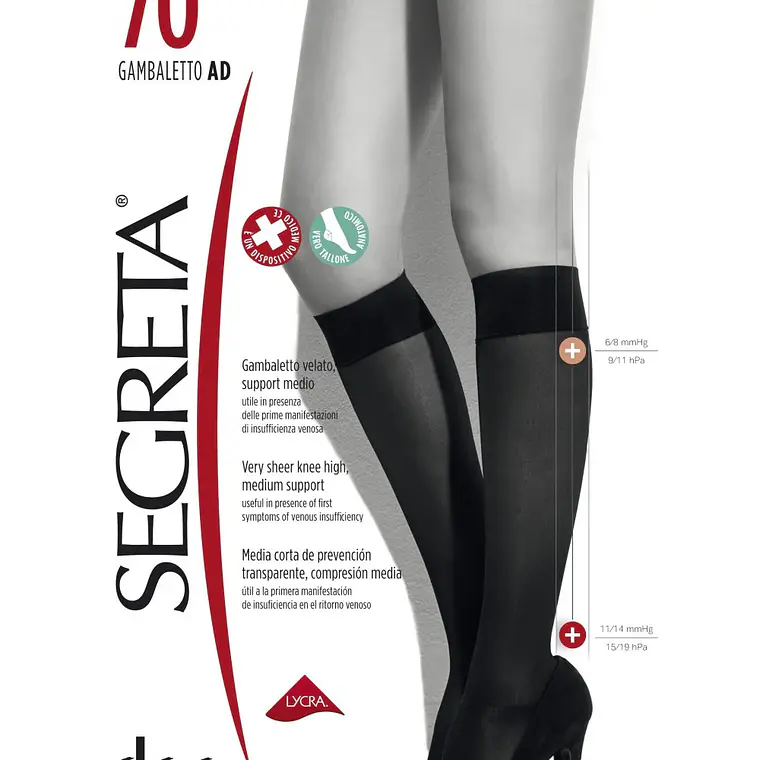 MEDIA CORTA LINEA 70 SEGRETA COMPRESION (11-14 mmhg) 1