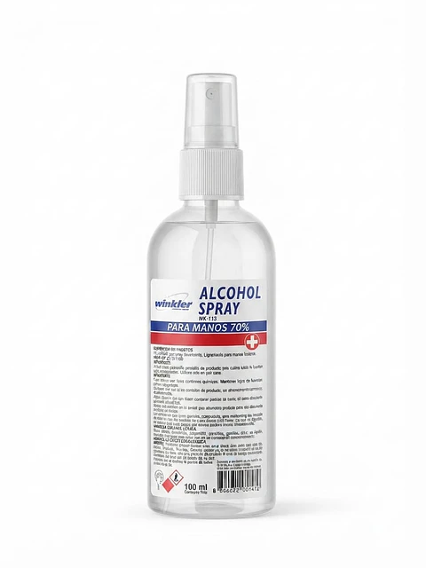 ALCOHOL SPRAY PARA MANOS 70% 100ML - WINKLER
