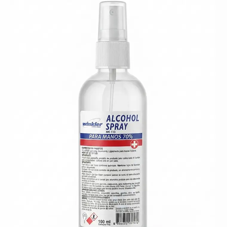 ALCOHOL SPRAY PARA MANOS 70% 100ML - WINKLER 1