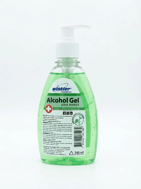 ALCOHOL GEL PARA MANOS VERDE 340ML - WINKLER