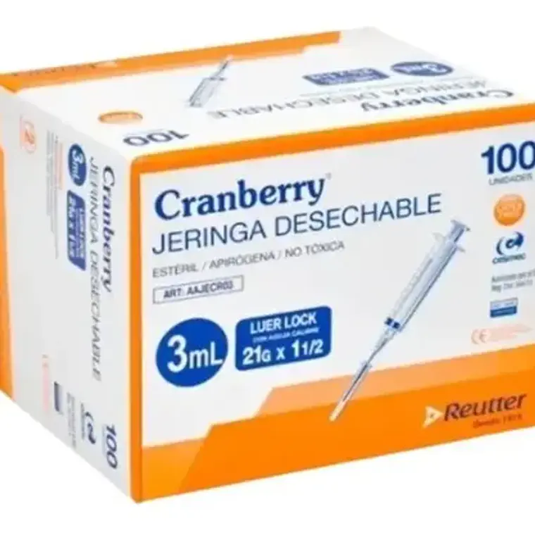 Jeringa des. 3ml - Aguja 21g x 1 1/2'' unidad 2