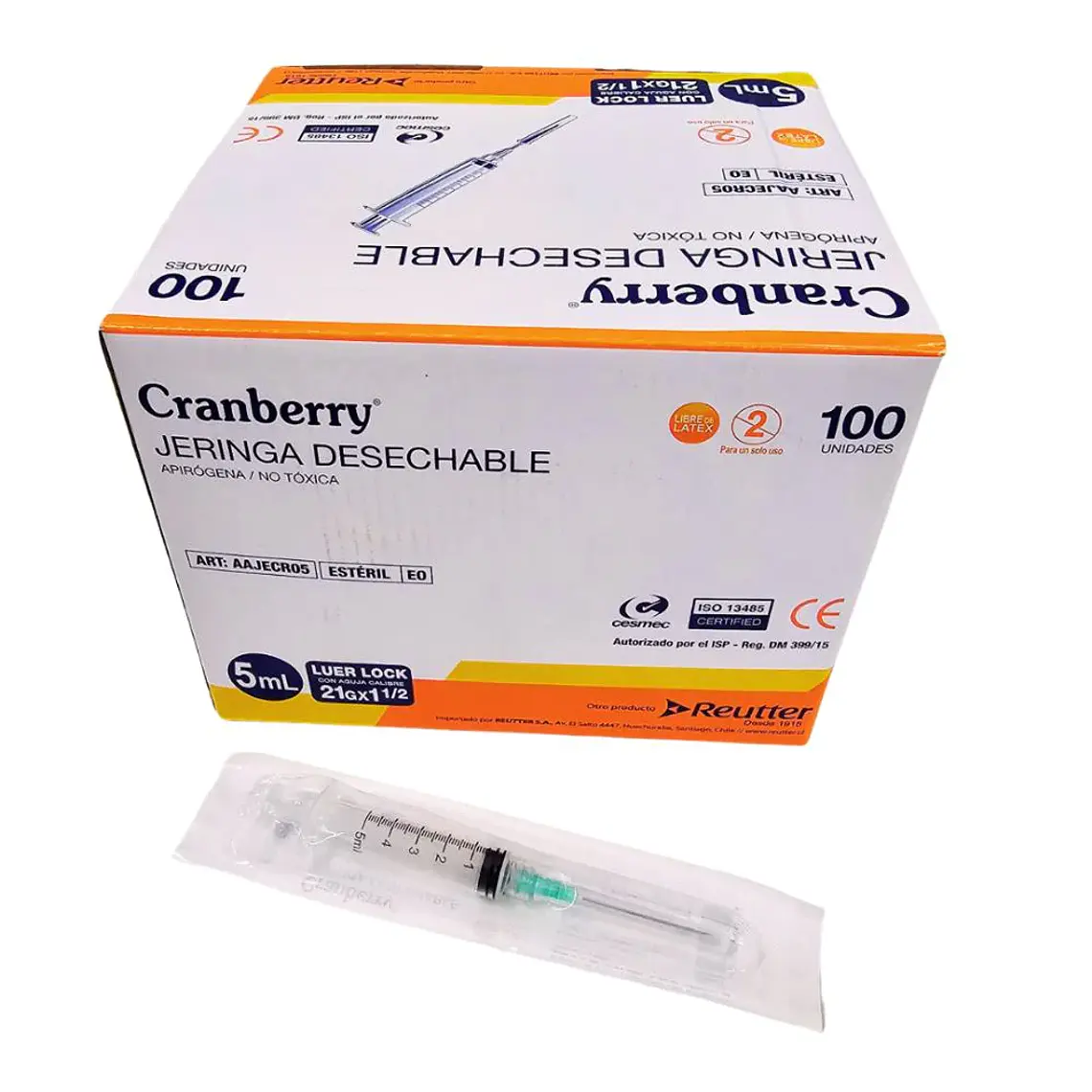 Jeringa des. 10ml - Aguja 21g x 1 1/2'' unidad 1