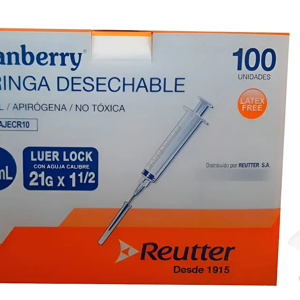 Jeringa des. 10ml - Aguja 21g x 1 1/2'' Caja 1