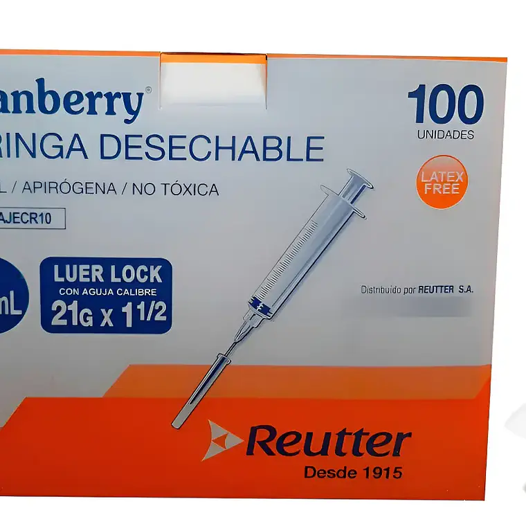 Jeringa des. 10ml - Aguja 21g x 1 1/2'' Caja 1