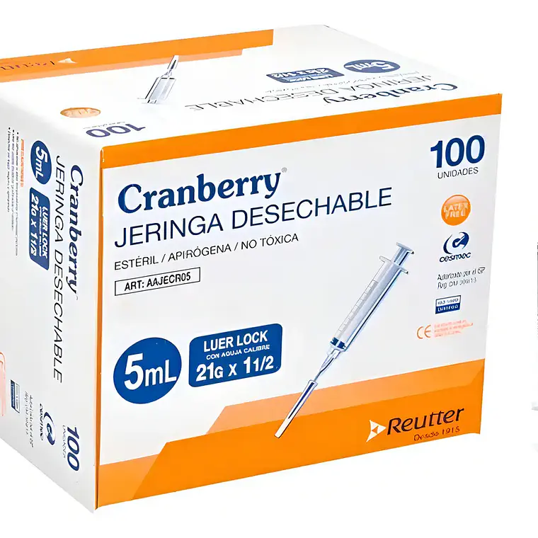 Jeringa des. 5ml - Aguja 21g x 1 1/2'' unidad 2