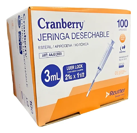 Jeringa des. 3ml - Aguja 21g x 1 1/2'' caja