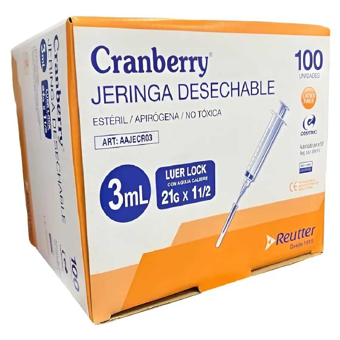 Jeringa des. 3ml - Aguja 21g x 1 1/2'' caja 1