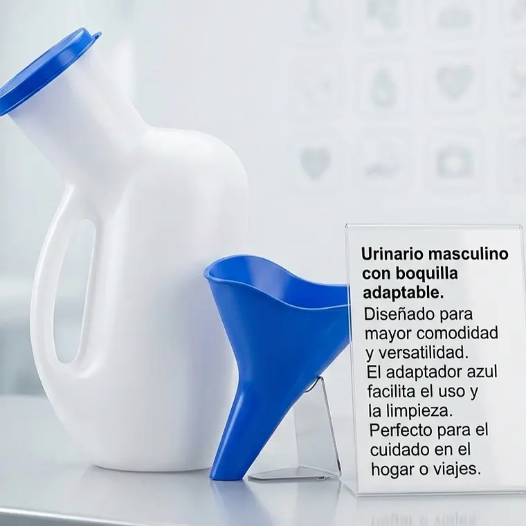 URINARIO MASCULINO CON TAPA AZUL Y BOQUILLA 1