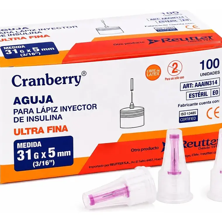 AGUJA PARA LAPIZ INYECTOR INSULINA 31G 1