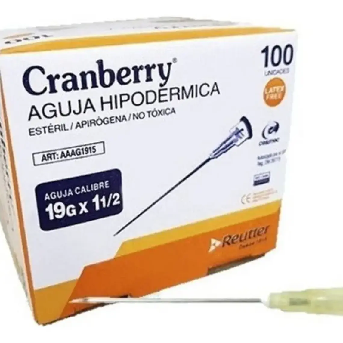 AGUJA HIPODERMICA 19G-UNIDAD 1