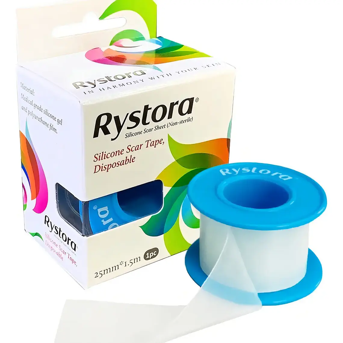 ROLLO DE SILICONA PARA CICATRICES 2.5CMX1.5M RYSTORA 1