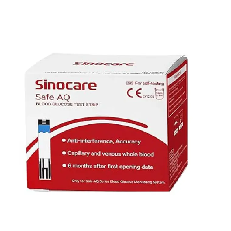 TIRAS REACTIVAS GLUCOSA TEST 100 UNIDADES SINOCARE 1