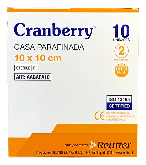 GASA PARAFINADA 10X10CM ESTERIL CAJA 10 UNIDADES