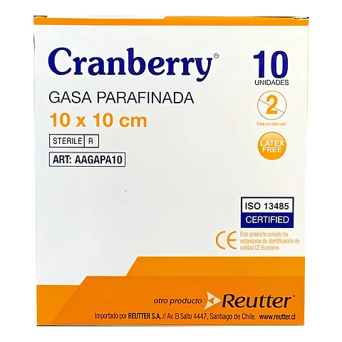 GASA PARAFINADA 10X10CM ESTERIL - 1 UNIDAD