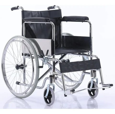 SILLA DE RUEDAS CROMADA PLEGABLE