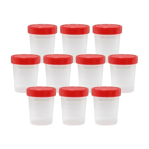 FRASCO MUESTRA ORINA TAPA ROJA 60 ML