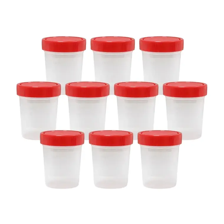 FRASCO MUESTRA ORINA TAPA ROJA 60 ML 1