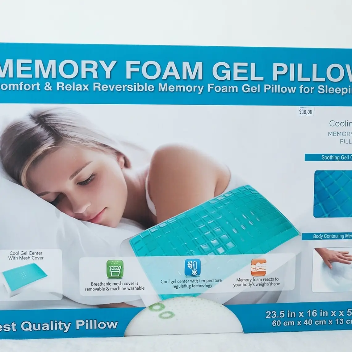 ALMOHADA VISCOELASTICA BAMBOO GEL 60 X 40 X 13 1
