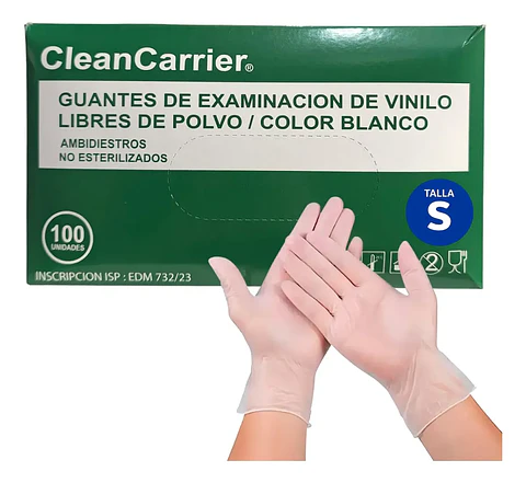 GUANTE VINILO BLANCO TALLA S