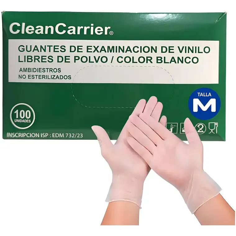 GUANTE VINILO BLANCO TALLA M 1
