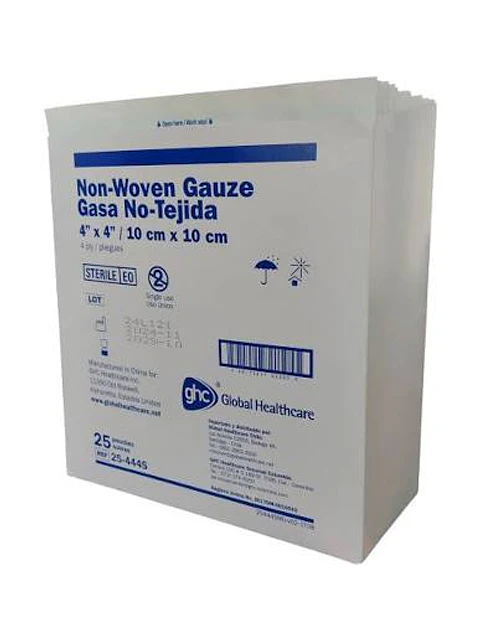 CAJA GASA NO TEJIDA 10 X 10 CM - 25 UNIDADES