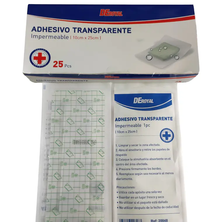 ADHESIVO TRANSPARENTE IMPERMEABLE 10X25CM 1