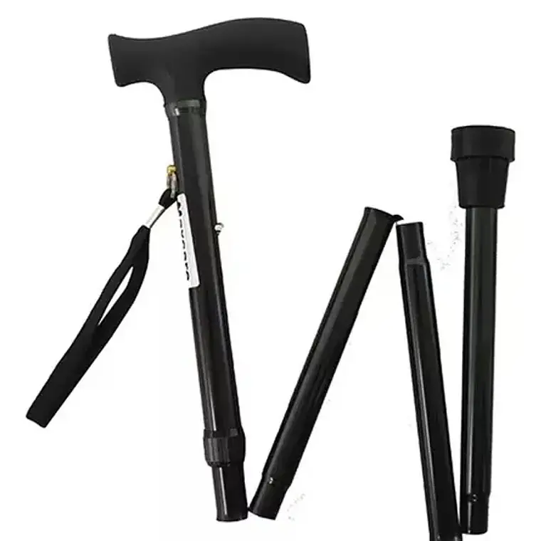 BASTON PLEGABLE NEGRO/CAFE - CON CORDEL DE MUÑECA 2