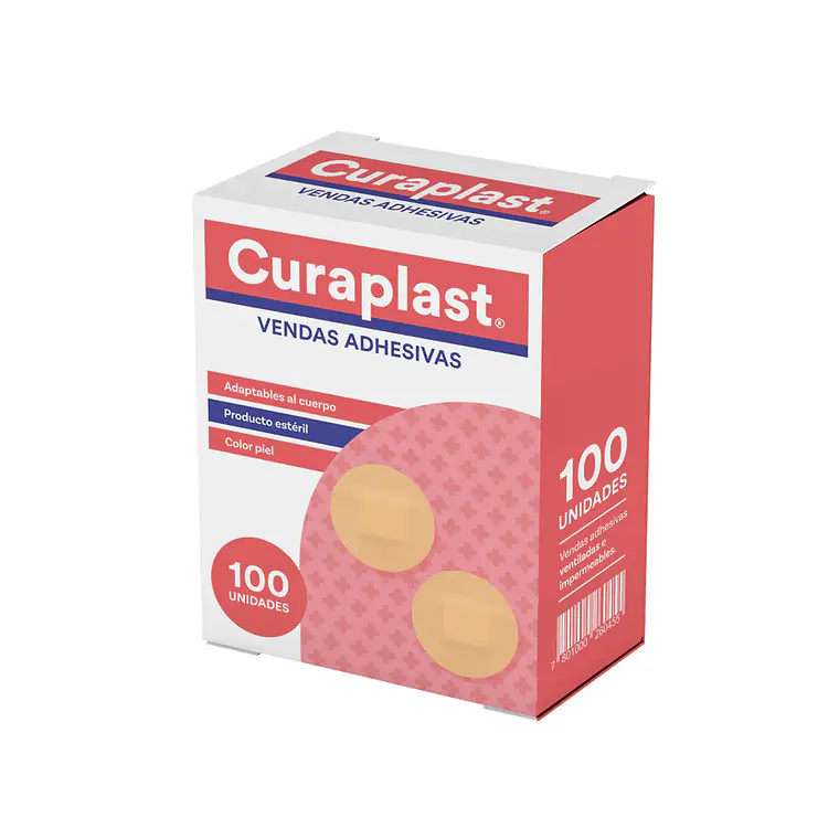 VENDAS ADHESIVAS REDONDA 100 UNIDADES - CURAPLAST 1